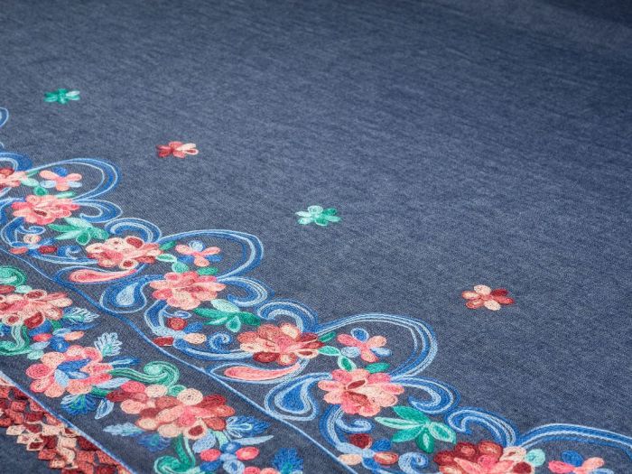 floral denim fabric
