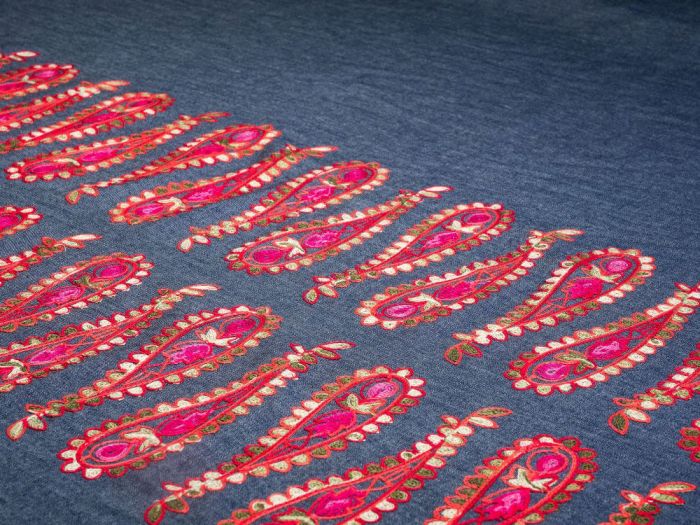 paisley denim fabric