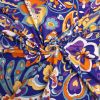 Jersey Cotton Print Fabric | Vibrant Floral Blue
