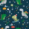 Christmas Jersey Fabric | Festisarus Navy