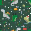 Christmas Jersey Fabric | Festisarus Dark Green