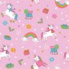 Christmas Jersey Fabric | Festive Unicorn Pink