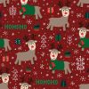 Christmas Jersey Fabric | Ho Ho Ho Reindeer Xmas Red