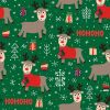 Christmas Jersey Fabric | Ho Ho Ho Reindeer Dark Green