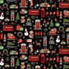 Christmas In London Makower Fabric | Xmas Icons