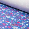 7oz Printed Denim Fabric | Floral Blues