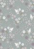 Fairy Clocks Fabric | Fairy Clocks Grey Blue - Silver Metallic