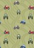 Piggy Tales Fabric | Tractor Trails Green