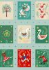 The 12 Days Of Christmas Fabric | 12 Days Blue Gold Metallic