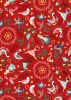 The 12 Days Of Christmas Fabric | Lords A leaping Red Gold Metallic