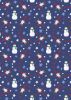 Keep Believing Fabric | Snowman Dark Blue