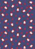 Tomtens Village Fabric | Tomten & Hearts Dark Blue
