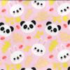 Printed Anti Pil Polar Fleece | Panda & Bunnies Pink