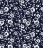 Cotton Print Fabric | Floral Navy & White