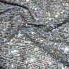 Knitted Sequin Fabric Stripes | Silver