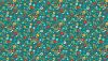 Folk Friends Fabric | Floral Teal