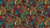 Folk Friends Fabric | Paisley Black