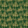 Cotton Fabric Metallic Print | Festive Silhouette Green