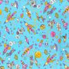 Cotton Print Fabric | Rocket Ship Sky