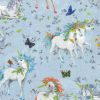 Pretty Please Fabric | Unicorns Blue