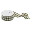 Premium Wire Edged Ribbon | Green Check, 63mm