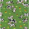 Farm Fun Fabric | Cows Green
