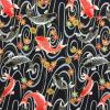 Japanese Otaku Fabric | Koi & Leaves Black