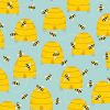 Feed The Bees Fabric | Buzzy Bees Turquoise