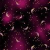 Laurel Burch Celestial Magic Fabric | Moon Black Metallic