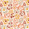 21W Babycord Fabric | Abstract Flowers Peach