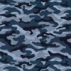 21W Babycord Fabric | Blue Camouflage