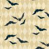 Midnight Haunt Halloween Fabric | Harlequin Bats Sand