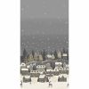 Scandi Christmas Makower Fabric | Double Border Houses Grey