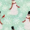 Home For The Holidays Fabric | Snowman Turquoise