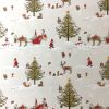Oil Cloth Fabric | Christmas Woodland cream