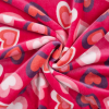 Super Soft Fleece Design & Block Colour Back | Multi Hearts Pink
