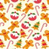 Christmas Fun Fabric | Gingerbread Men & Candy Canes Cream