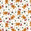 Christmas Fun Fabric | Festive Gingerbread Men White