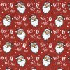 Christmas Fun Fabric | Santa Faces Red