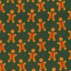 Christmas Fun Fabric | Traditional Gingerbread Men Green