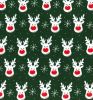 Christmas Fun Fabric | Rudolph The Red Nose Reindeer Green