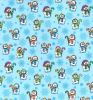 Christmas Fun Fabric | Candy Cane Snowman Blue