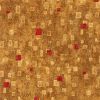 Metallic Robert Kaufman Fabric | Gustav Klimt - Abstract Tiles Red