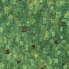 Metallic Robert Kaufman Fabric | Gustav Klimt - Abstract Tiles Green