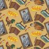 Licensed Cotton Fabric | Kramer Icons Toss Tan