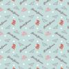 Licensed Cotton Fabric | Wonder Woman - Logo & Quotes Light Blue