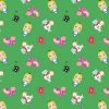 Licensed Cotton Fabric | Alice In Wonderland - In the Garden Green