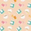 Cotton Fabric Print | Raise Your Glass Peach