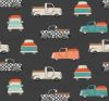 Cotton Fabric Print | Harvest Delivery Charcoal