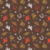 Cotton Fabric Print | Western Toss Brown
